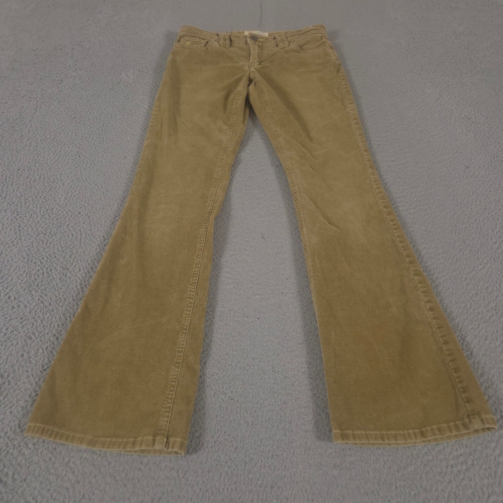 VINTAGE American Eagle Jeans Womens 4 R Tan Khaki Corduroy Bootcut Stretch 90s